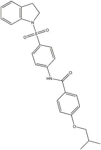 N-[4-(2,3-dihydro-1H-indol-1-ylsulfonyl)phenyl]-4-isobutoxybenzamide 结构式
