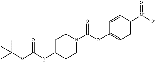 1-Piperidinecarboxylic acid, 4-[[(1,1-dimethylethoxy)carbonyl]amino]-, 4-nitrophenyl ester 结构式