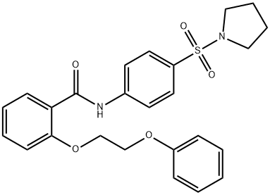 2-(2-phenoxyethoxy)-N-[4-(1-pyrrolidinylsulfonyl)phenyl]benzamide 结构式