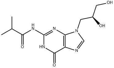 化合物 N2-ISOBUTYRYL-(S)-9-(2,3-DIHYDROXYPROPYL)-GUANINE 结构式