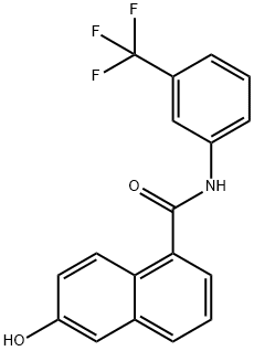 6-hydroxy-naphthalene-1-carboxylic acid (3-trifluoromethyl-phenyl)-amide 结构式