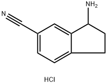 3-AMINO-2,3-DIHYDRO-1H-INDENE-5-CARBONITRILE HCL 结构式