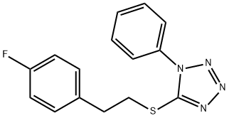 5-(4-氟苯乙基硫基-1-苯基-1H-四唑 结构式