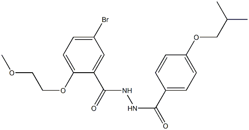 5-bromo-N'-(4-isobutoxybenzoyl)-2-(2-methoxyethoxy)benzohydrazide 结构式