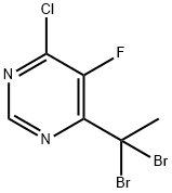 Pyrimidine, 4-chloro-6-(1,1-dibromoethyl)-5-fluoro- 结构式