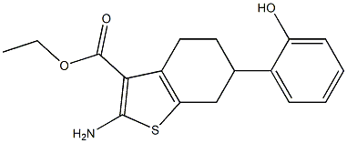 Ethyl-2-amino-6-(hydroxyphenyl)-4,5,6,7-tetrahydrobenzo[b]thiophene-3-carboxylate 结构式