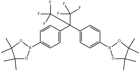 2,2'-((perfluoropropane-2,2-diyl)bis(4,1-phenylene))bis(4,4,5,5-tetramethyl-1,3,2-dioxaborolane) 结构式