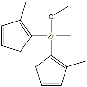 Bis(methylcyclopentadienyl)(methyl)(methoxy)zirconium(IV) 结构式