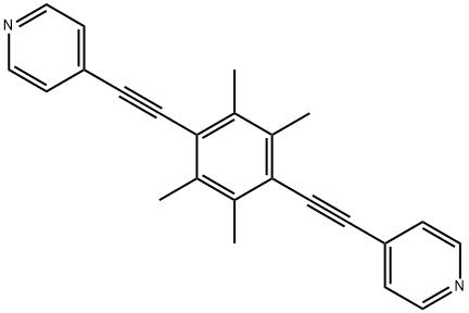 Pyridine, 4,4'-[(2,3,5,6-tetramethyl-1,4-phenylene)di-2,1-ethynediyl]bis- 结构式