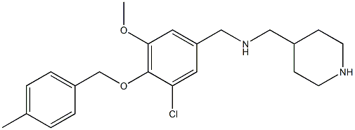 N-{3-chloro-5-methoxy-4-[(4-methylbenzyl)oxy]benzyl}-N-(4-piperidinylmethyl)amine 结构式