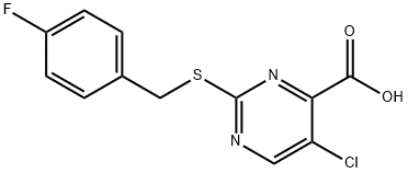 5-chloro-2-[(4-fluorobenzyl)thio]pyrimidine-4-carboxylic acid 结构式