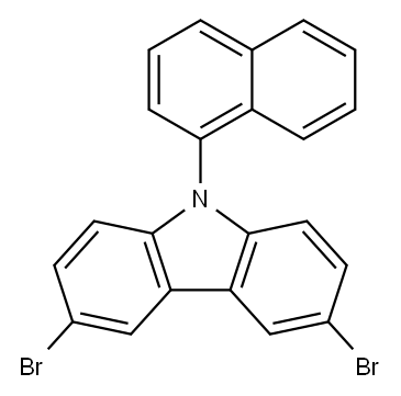 3,6-二溴-N-(1-萘基)咔唑 结构式