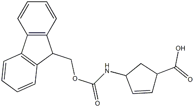 4-{[(9H-fluoren-9-ylmethoxy)carbonyl]amino}cyclopent-2-ene-1-carboxylic acid 结构式