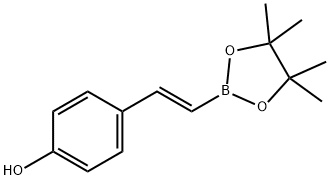 4-(2-(4,4,5,5-四甲基-1,3,2-二氧硼烷-2-基)乙烯基)苯酚 结构式