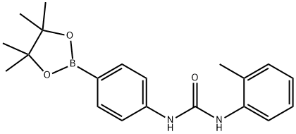 N-(2-甲基苯基)-N'-[4-(4,4,5,5-四甲基-1,3,2-二氧硼杂环戊烷-2-基)苯基]脲 结构式