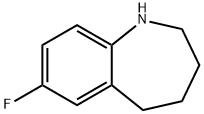 7-Fluoro-2,3,4,5-tetrahydro-1H-benzo[b]azepine 结构式