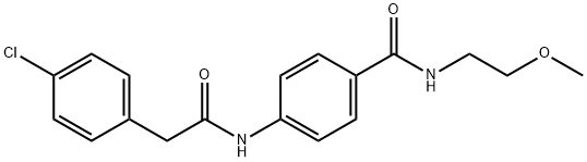 4-{[2-(4-chlorophenyl)acetyl]amino}-N-(2-methoxyethyl)benzamide 结构式