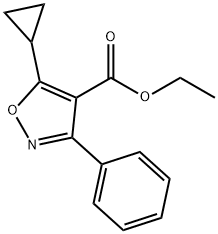 4-Isoxazolecarboxylic acid, 5-cyclopropyl-3-phenyl-, ethyl ester 结构式