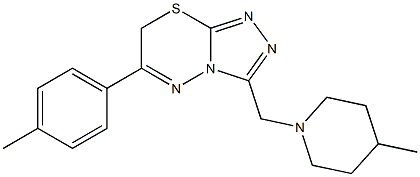 6-(4-methylphenyl)-3-[(4-methyl-1-piperidinyl)methyl]-7H-[1,2,4]triazolo[3,4-b][1,3,4]thiadiazine 结构式