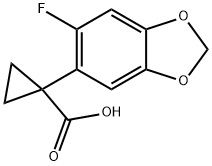 1-(6-fluorobenzo[d][1,3]dioxol-5-yl)cyclopropanecarboxylic acid 结构式