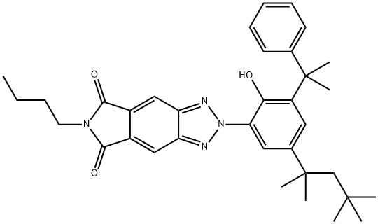 2-[2-羟基-3-(2-苯基-2-丙基)-5-(2,4,4-三甲基-2-戊基)苯基]-6-丁基-[1,2,3]三唑并[4,5-F]异吲哚-5,7(2H,6H)-二酮 结构式