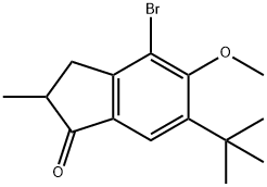 4-溴-6-叔丁基-5-甲氧基-2-甲基-1-茚酮 结构式