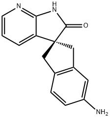 (R) -5-氨基-1,3-二氢螺[茚-2,3'-吡咯并[2,3-B]吡啶]-2'(1'H)-酮 结构式