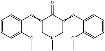 (3E,5E)-3,5-bis(2-methoxybenzylidene)-1-methylpiperidin-4-one 结构式