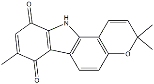 3,11-Dihydro-3,3,8-trimethylpyrano[3,2-a]carbazole-7,10-dione 结构式
