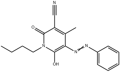 1-Butyl-1,2-dihydro-6-hydroxy-4-methyl-2-oxo-5-(2-phenyldiazenyl)-3-pyridinecarbonitrile 结构式