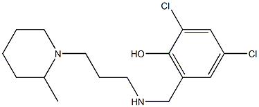 2,4-dichloro-6-({[3-(2-methylpiperidin-1-yl)propyl]amino}methyl)phenol 结构式