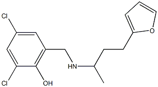 2,4-dichloro-6-({[4-(furan-2-yl)butan-2-yl]amino}methyl)phenol 结构式