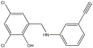 2,4-dichloro-6-{[(3-ethynylphenyl)amino]methyl}phenol 结构式