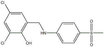 2,4-dichloro-6-{[(4-methanesulfonylphenyl)amino]methyl}phenol 结构式