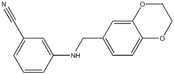 3-[(2,3-dihydro-1,4-benzodioxin-6-ylmethyl)amino]benzonitrile 结构式