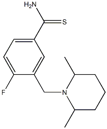 3-[(2,6-dimethylpiperidin-1-yl)methyl]-4-fluorobenzene-1-carbothioamide 结构式