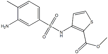 methyl 3-[(3-amino-4-methylbenzene)sulfonamido]thiophene-2-carboxylate 结构式