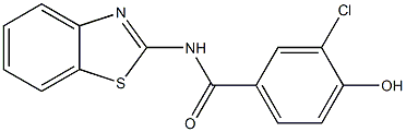 N-(1,3-benzothiazol-2-yl)-3-chloro-4-hydroxybenzamide 结构式