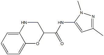 N-(1,3-dimethyl-1H-pyrazol-5-yl)-3,4-dihydro-2H-1,4-benzoxazine-2-carboxamide 结构式