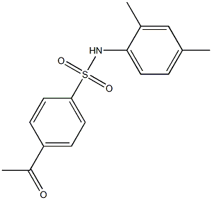 N-(2,4-dimethylphenyl)-4-acetylbenzene-1-sulfonamide 结构式