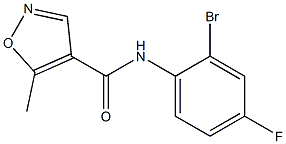 N-(2-bromo-4-fluorophenyl)-5-methyl-1,2-oxazole-4-carboxamide 结构式