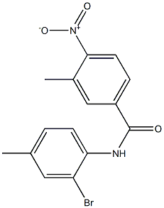 N-(2-bromo-4-methylphenyl)-3-methyl-4-nitrobenzamide 结构式