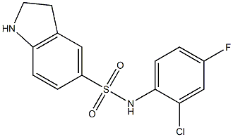 N-(2-chloro-4-fluorophenyl)-2,3-dihydro-1H-indole-5-sulfonamide 结构式