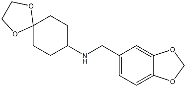 N-(2H-1,3-benzodioxol-5-ylmethyl)-1,4-dioxaspiro[4.5]decan-8-amine 结构式