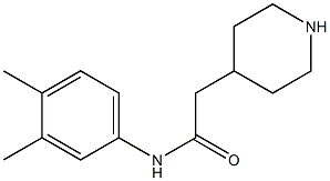 N-(3,4-dimethylphenyl)-2-piperidin-4-ylacetamide 结构式