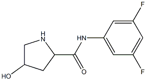 N-(3,5-difluorophenyl)-4-hydroxypyrrolidine-2-carboxamide 结构式