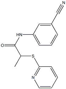 N-(3-cyanophenyl)-2-(pyridin-2-ylsulfanyl)propanamide 结构式