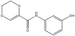 N-(3-hydroxyphenyl)-5,6-dihydro-1,4-dioxine-2-carboxamide 结构式