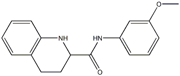 N-(3-methoxyphenyl)-1,2,3,4-tetrahydroquinoline-2-carboxamide 结构式