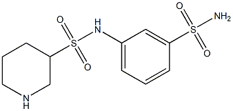 N-(3-sulfamoylphenyl)piperidine-3-sulfonamide 结构式